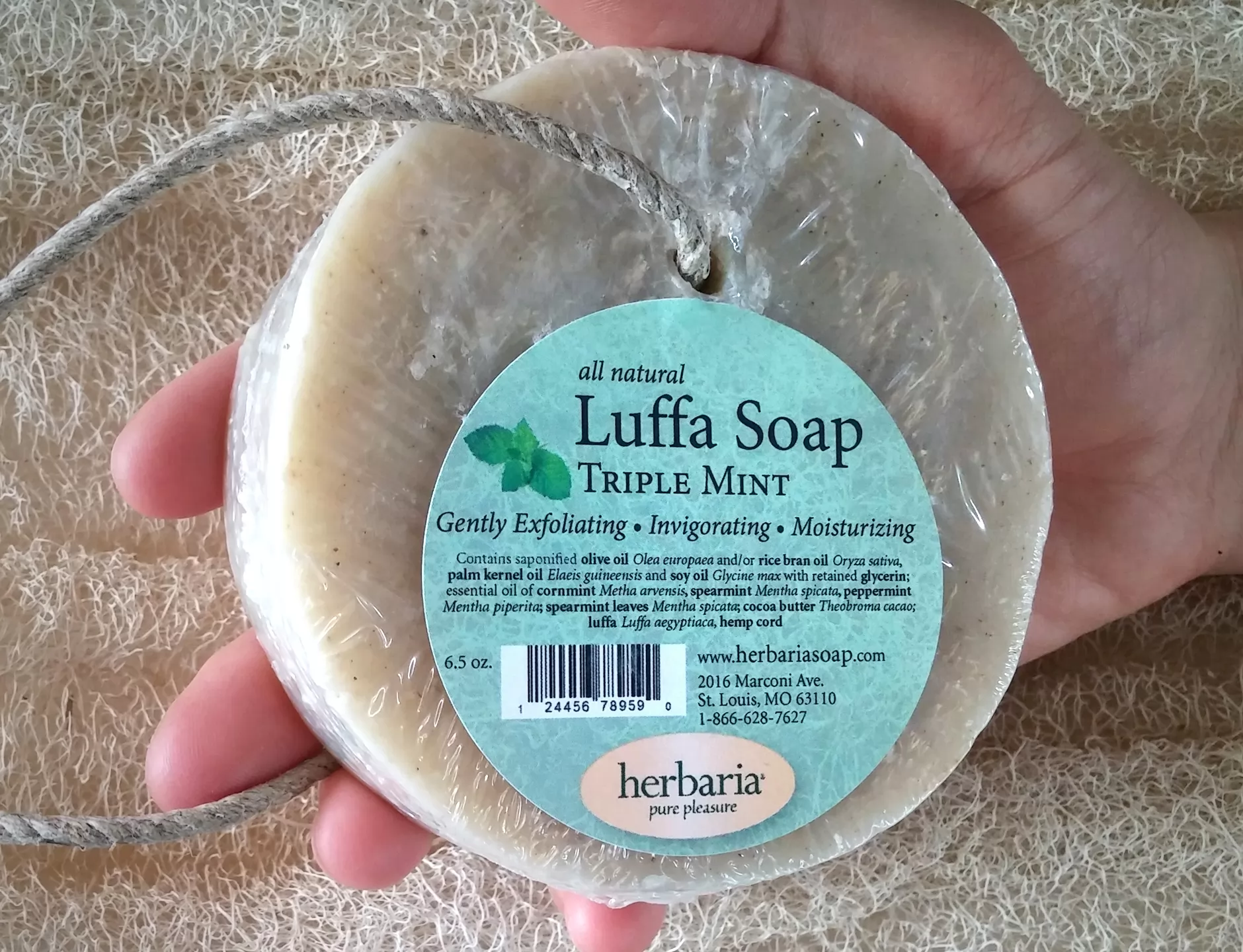 Luffa (Loofah) Soap on a Rope Handmade - All Natural