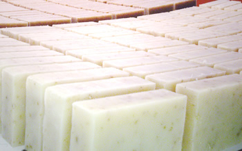 herbaria all natural handmade soap bars drying