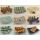 Group shot of ceramic soap dishes featuring designs that allow for natural water drainage.