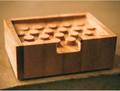 Custom carved wooden soap dish flat bottom