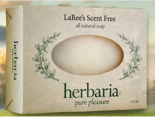 Herbaria all natural LaRee's Scent Free Soap with and without oatmeal