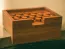 Custom carved wooden soap dish with drain ledge