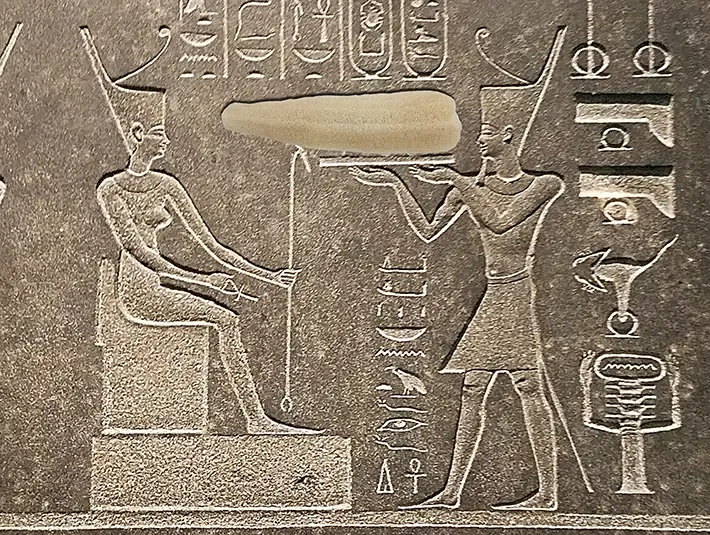 An ancient Egyptian stone relief has an "offered" Egyptian Luffa (or loofah) to playfully show the origin of these wonderful scrubby plants.