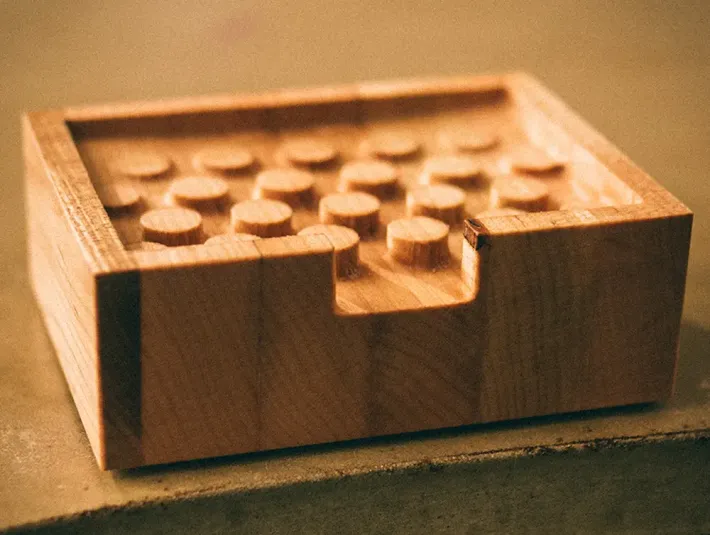 Custom carved wooden soap dish flat bottom
